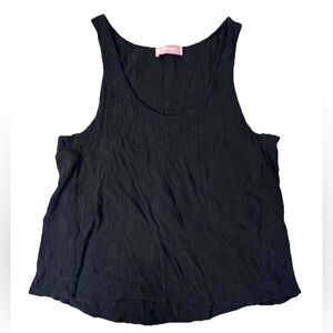 Everlane women’s medium Black Tank Top blouse crinkled sleeveless